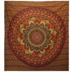 Ancient Wisdom Green Double Cotton Bedspread + Wall Hanging – Classic Mandala
