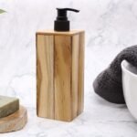 Ancient Wisdom Natural Teakwood Square Soap Dispenser - Image 2