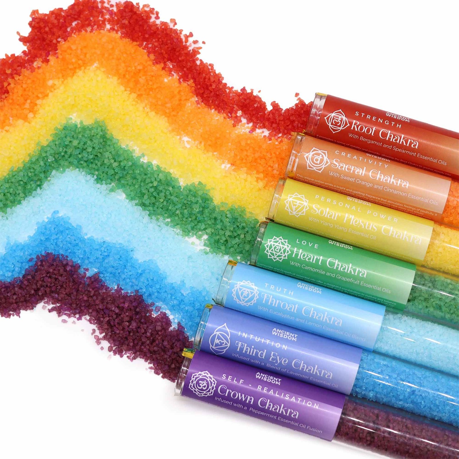 bG9jYWw6Ly9tZWRpYS85Ry9FRC82MFIzMEMxRzZXUzNFRDlHL2E4ZjYyN2MzLmpwZWc.jpg Ancient Wisdom Pack of 7 Chakra Bath Salt - Image 1