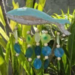 Ancient Wisdom Aqua Fish Carving & Copis Drop Wind Chime - Image 2
