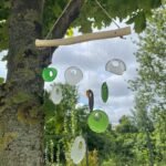 Ancient Wisdom Multicolour Glass Bottle Bottoms Wind Chime - Image 3