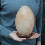 Ancient Wisdom Himalayan Salt Wooden Base Egg Shaped Lamp - Image 3