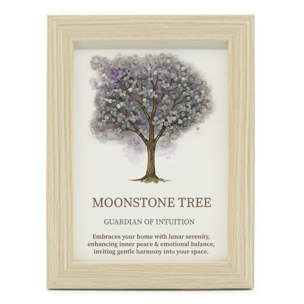 Ancient Wisdom Gemstone Framed Picture - Tree of Life - Moonstone  (20x14.7x1cm)
