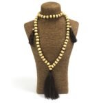 Ancient Wisdom Brown Bali Artisan Crafted Tassel Beads Necklace