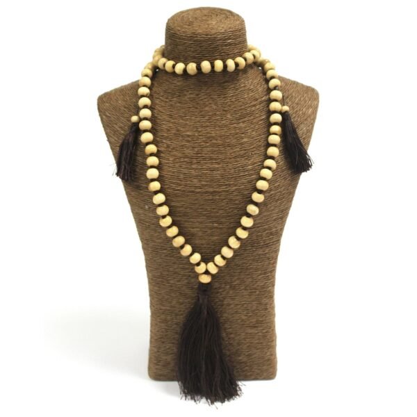 Ancient Wisdom Brown Bali Artisan Crafted Tassel Beads Necklace