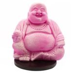 Ancient Wisdom Dragonfruit Laughing Buddha Lamp – Round Stand