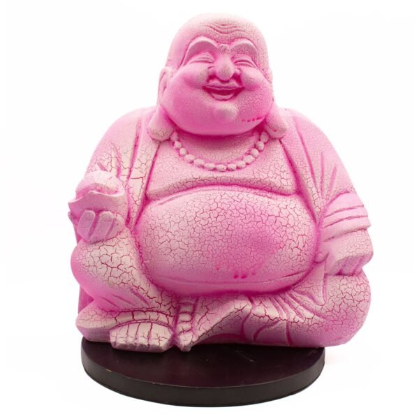 Ancient Wisdom Dragonfruit Laughing Buddha Lamp – Round Stand