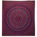 Ancient Wisdom Purple Double Cotton Bedspread + Wall Hanging – Classic Mandala