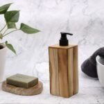 Ancient Wisdom Natural Teakwood Square Soap Dispenser - Image 3