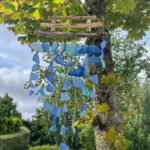Ancient Wisdom Blue Glass Three Stick Wind Chime - Image 4