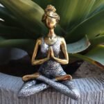 Ancient Wisdom Elegant Bronze & Silver 24cm Yoga Lady - Image 4
