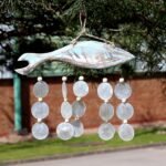 Ancient Wisdom Bluewash Fish Carving & Natural Copis Drop Wind Chime - Image 2
