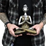 Ancient Wisdom Elegant Bronze & Black 24cm Yoga Lady - Image 3