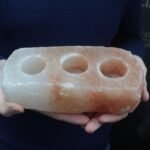 Ancient Wisdom Natural Himalayan Salt 3 Hole Candle Holder - Image 3