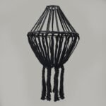 Ancient Wisdom Black Macrame Large Drop Cotton Chandelier - Image 2