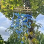 Ancient Wisdom Blue Glass Three Stick Wind Chime - Image 5