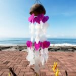 Ancient Wisdom Coconut & Capiz Pink & White Mix Shapes Wind Chime - Image 2