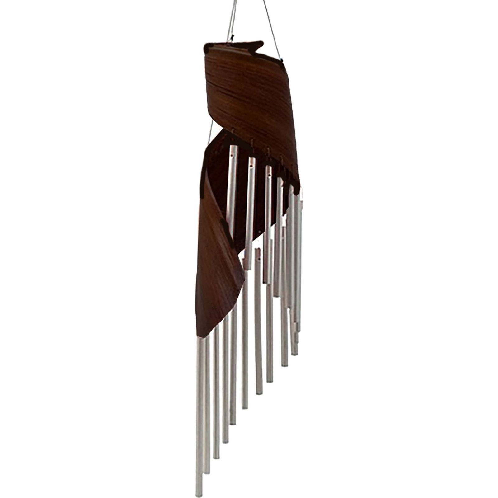 bG9jYWw6Ly9tZWRpYS85Sy9BRS82MFIzMEMxRzZSVEtBRTlLLzUwMjVmZDNiLmpwZWc.jpg Ancient Wisdom Chocolate Handcrafted Coconut Leaf Wind Chime - Image 1