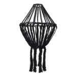 Ancient Wisdom Black Macrame Large Drop Cotton Chandelier
