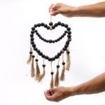 Ancient Wisdom Large Bead Heart Mobil Seagrass Wall Decor – 33x23cm - Image 3
