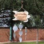 Ancient Wisdom Whitewash Turtle Carving & Natural Copis Drop Wind Chime