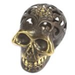 Ancient Wisdom Large Vintage Feng Shui Brass Skull Ornament - Image 2