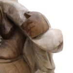 Ancient Wisdom 30cm Whitewash Suar Wood Happy Buddha Statue - Image 4