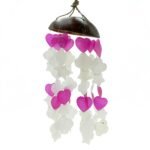 Ancient Wisdom Coconut & Capiz Pink & White Mix Shapes Wind Chime