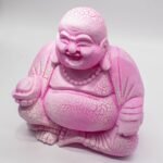 Ancient Wisdom Dragonfruit Laughing Buddha Lamp – Round Stand - Image 4