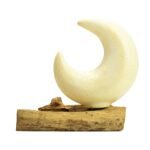 Ancient Wisdom DriftGlow Crackle Half Moon Shade Lamp