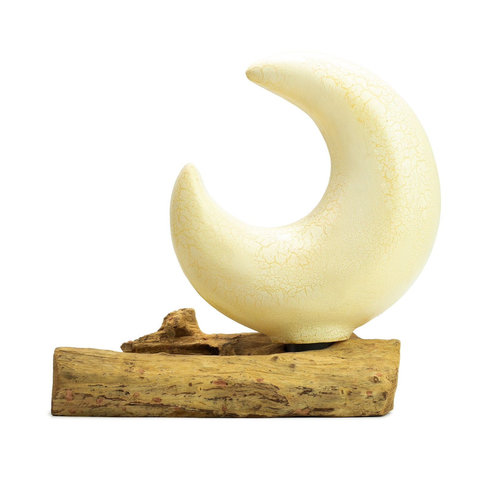 bG9jYWw6Ly9tZWRpYS85TS9HQy82MFIzMEMxSjY0VktHQzlNLzI3MmNmM2FhLmpwZw.jpg Ancient Wisdom DriftGlow Crackle Half Moon Shade Lamp - Image 1
