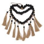Ancient Wisdom Small Bead Heart Mobil Seagrass Wall Decor - 27x20cm