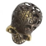 Ancient Wisdom Large Vintage Feng Shui Brass Skull Ornament - Image 3
