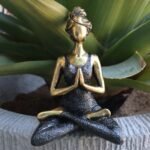 Ancient Wisdom Elegant Bronze & Black 24cm Yoga Lady - Image 4