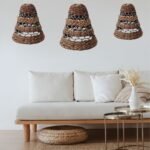 Ancient Wisdom Set of 3 Natural Banana Leaf Lamp Shades - Image 2