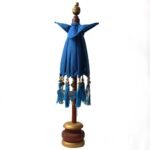 Ancient Wisdom Turquoise 40cm Bali Home Decor Cotton Parasol - Image 4