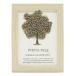 Ancient Wisdom Gemstone Framed Picture - Tree of Life - Pyrite (20x14.7x1cm)