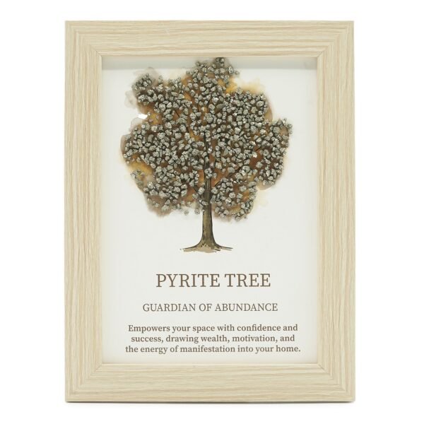 Ancient Wisdom Gemstone Framed Picture - Tree of Life - Pyrite (20x14.7x1cm)