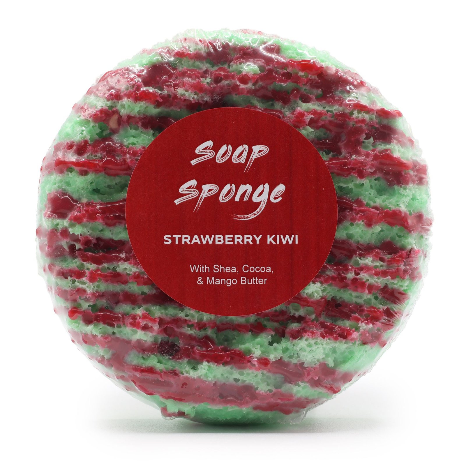 bG9jYWw6Ly9tZWRpYS85Ti9HRC82MFIzMEMxSjY4VjNHRDlOL2NmYjEzYjAzLmpwZw.jpg Ancient Wisdom Strawberry Kiwi Shea Butter Bubble Soap Sponge - Image 1