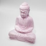 Ancient Wisdom Lavender Cherry Crackle Buddha Lamp – Oval Stand - Image 4