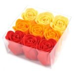 Ancient Wisdom Set of 9 Soap Flower Peach Roses Square Box - Image 2