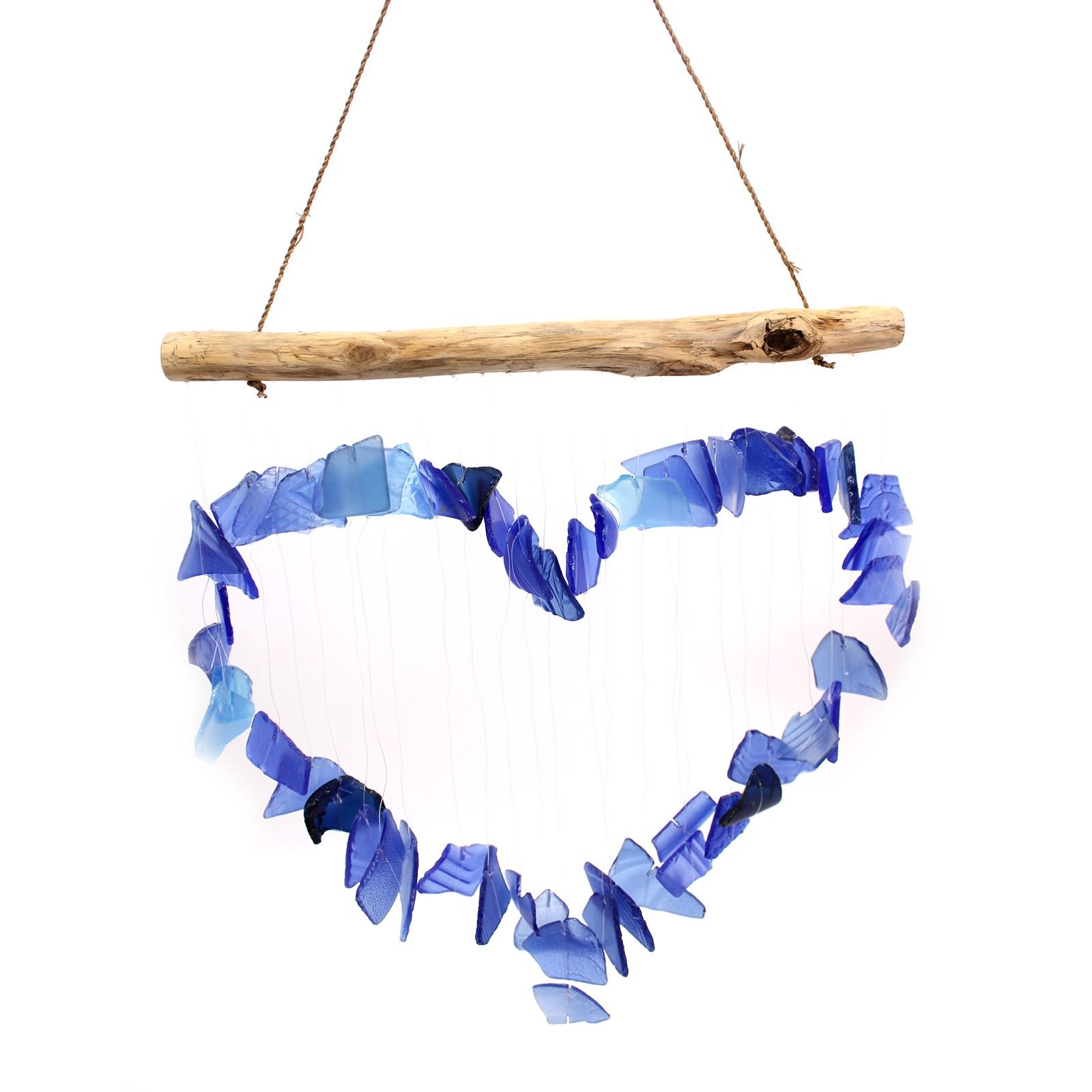 bG9jYWw6Ly9tZWRpYS85UC9KQy82MFIzMEMxRzZSVDNKQzlQLzBkZTNhNWRkLmpwZWc.jpg Ancient Wisdom Blue Love Heart Design Wind Chime - Image 1