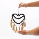 Ancient Wisdom Small Bead Heart Mobil Seagrass Wall Decor - 27x20cm - Image 3
