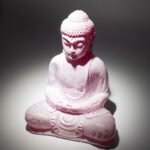 Ancient Wisdom Lavender Cherry Crackle Buddha Lamp – Oval Stand - Image 5
