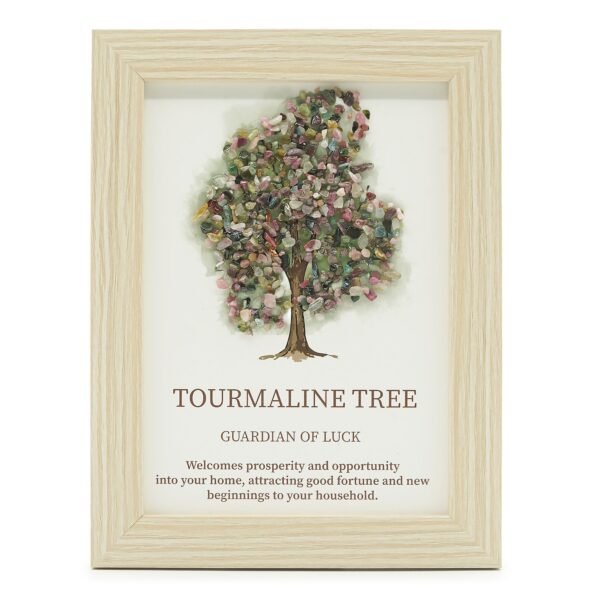 Ancient Wisdom Gemstone Framed Picture - Tree of Life - Toruraline (20x14.7x1cm)