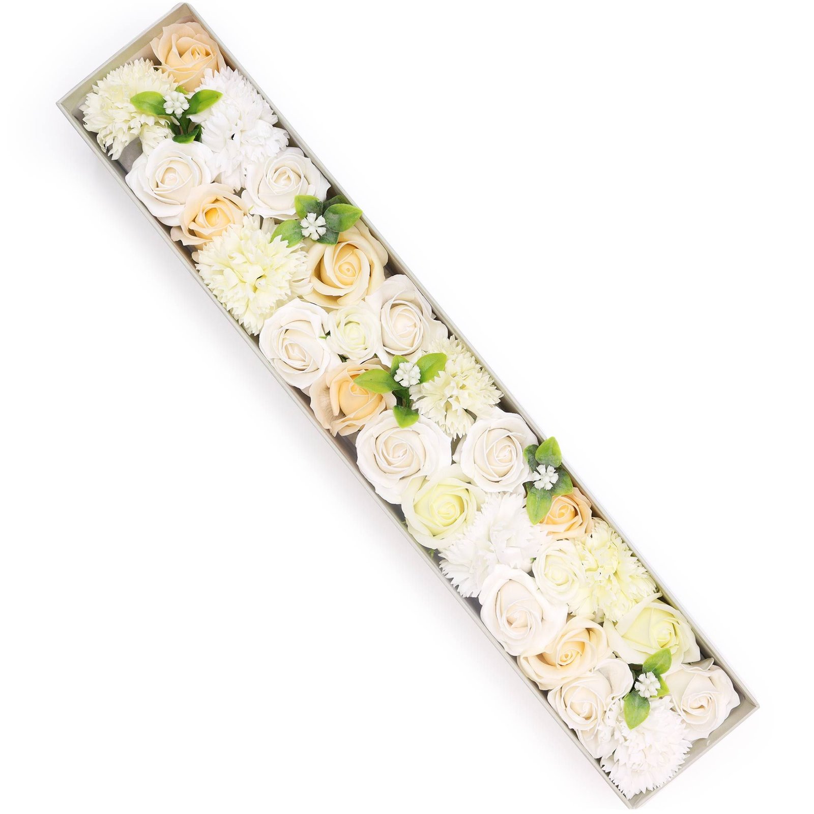 bG9jYWw6Ly9tZWRpYS85US84Qy82MFIzMEMxRzZSV0s4QzlRLzdhMTY2YWRiLmpwZWc.jpg Ancient Wisdom Soap White & Ivory Flowers Wedding Blessings Extra Long Gift Box - Image 1
