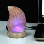 Ancient Wisdom Leaf Shaped Multicolour USB Himalayan Salt Lamp - Image 2