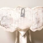 Ancient Wisdom Large Gold & Whitewash Wooden Elephant Head - Image 4