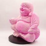 Ancient Wisdom Dragonfruit Laughing Buddha Lamp – Round Stand - Image 7