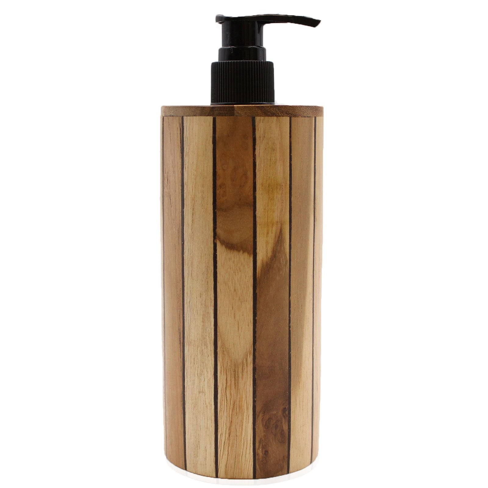 bG9jYWw6Ly9tZWRpYS85US9DRS82MFIzMEMxRzZSVjNDRTlRL2EwY2MwYjAwLmpwZWc.jpg Ancient Wisdom Natural Teakwood Round Soap Dispenser - Image 1